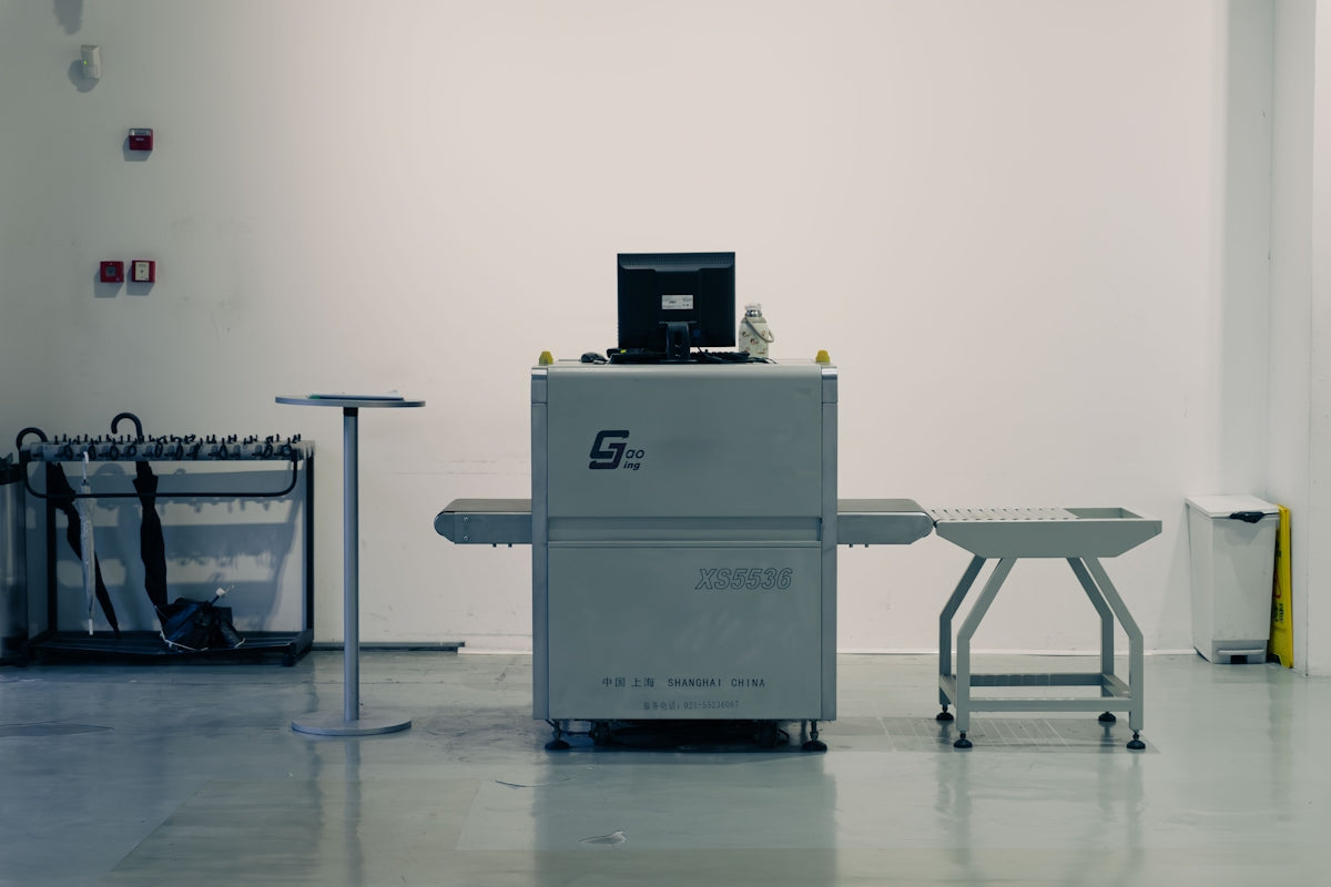 X-ray scanner with laptop in a clean room.