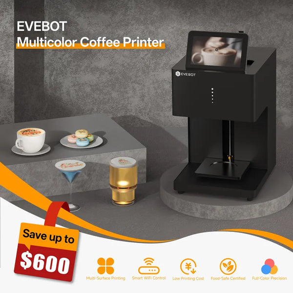 FC1 EVEBOT カラーコーヒープリンター｜ラテアート EVEBOT-Multicolor-Coffee-