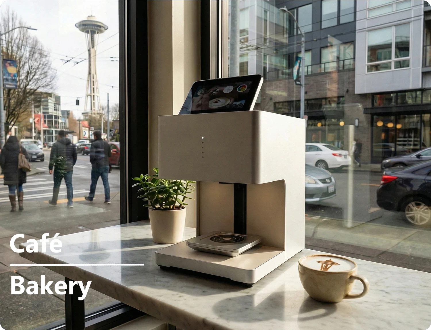 Evebot Coffee Printer in a Seattle Cafe